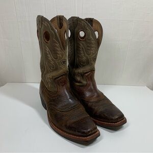 Ariat Heritage Roughstock Western Cowboy Boots‎ Brown Two Tone Size 11EE
